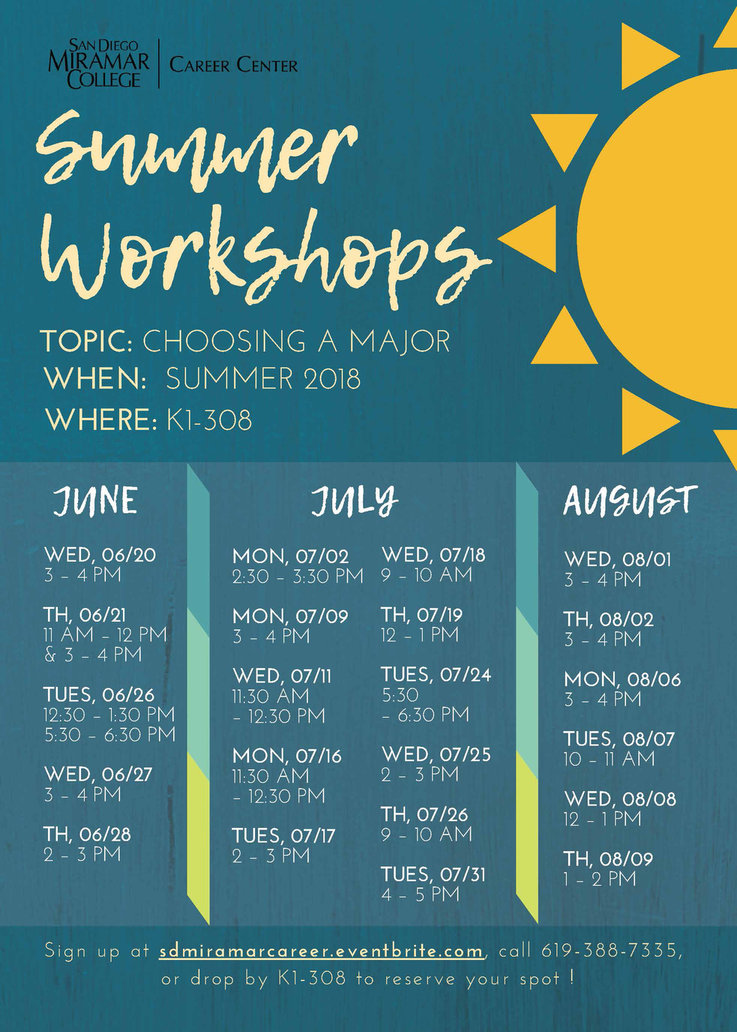 Summer 2018 Workshops