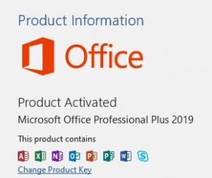 Screenshot of Office activated