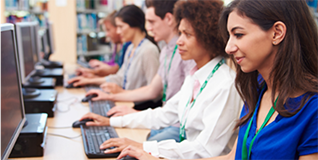 students on computers